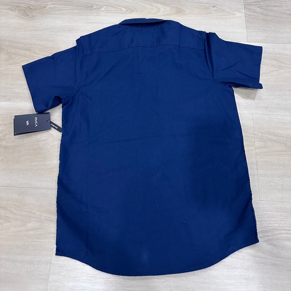 RVCA Bundle of 2, Boys XL (16), Navy and Blue Short Sleeve Button Down Shirt - Picture 6 of 11